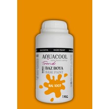Aquacool Trend Akrilik Hobi Boya 1 kg Su Bazlı Hibrit Dönüşüm Boyası Ral 1007 Nergis Sarısı