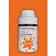Aquacool Trend Akrilik Hobi Boya 1 kg Su Bazlı Hibrit Dönüşüm Boyası Ral 2008 Parlak Kızıl Turuncu