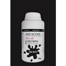 Aquacool Trend Akrilik Hobi Boya 1 kg Su Bazlı Hibrit Dönüşüm Boyası Ral 8022 Siyah Kahve