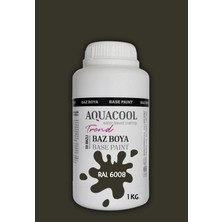 Aquacool Trend Akrilik Hobi Boya 1 kg Su Bazlı Hibrit Dönüşüm Boyası Ral 6008 Kahve Yeşil