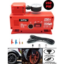 Araba Oto Araç Lastik Şişirme Pompası Hava Kompresörü 250PSI Dc 12-Ac 220 Volt Kompresör Pompa Seti