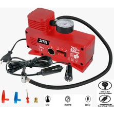 Araba Oto Araç Lastik Şişirme Pompası Hava Kompresörü 250PSI Dc 12-Ac 220 Volt Kompresör Pompa Seti