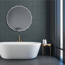 Mks Design 60X60 Dalgalı Asimetrik Duvar Aynası / Konsol Aynası / Makyaj Aynası / Düzensiz Ayna