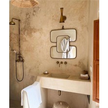 Mks Design 80X80 Asimetrik Duvar Dekor Aynası / Duvar Aynası / Konsol Aynası / Düzensiz Ayna / Estetik Ayna