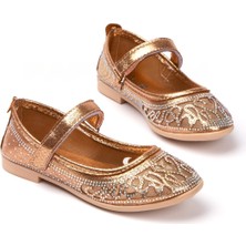 Kız Çocuk Siyah Lazer Taşlı Babet