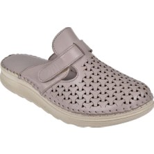 Pullman Hakiki Deri Comfort Sabo Kadın Terlik PLM-C-41   VİZON