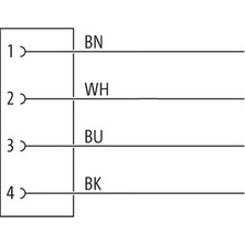 Murr 7000-12221-6140500  M12 Dişi 0° Dişi Düz M12, 4 Kutuplu 5 Metre