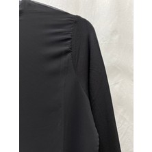 Zeynep Butik Efraze Uzun Kollu Önü Şifon Penye Içlik Tunik Body Bluz 71 cm 4433 1632