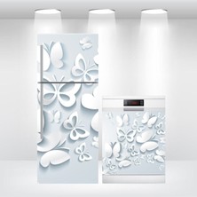 Buzdolabı ve Bulaşık Makinesi Kapak Kendinden Yapışkanlı Folyo Kaplama Kelebekler