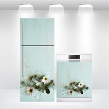 Buzdolabı-Bulaşık Makinesi Kapak Kendinden Yapışkanlı Sticker Folyo Kaplama Mintyeşili