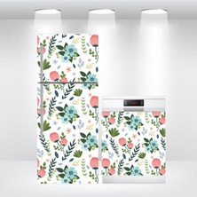 Buzdolabı ve Bulaşık Makinesi Kapak Kendinden Yapışkanlı Folyo Kaplama Çiçekli