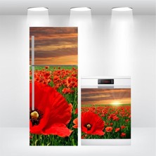 Buzdolabı ve Bulaşık Makinesi Kapak Kendinden Yapışkanlı Folyo Kaplama Gelincik