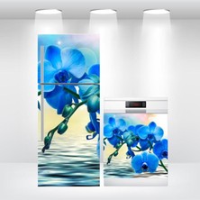 Buzdolabı ve Bulaşık Makinesi Kapak Kendinden Yapışkanlı Folyo Kaplama Mavi Orkide