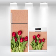 Buzdolabı ve Bulaşık Makinesi Kapak Kendinden Yapışkanlı Folyo Kaplama Lale