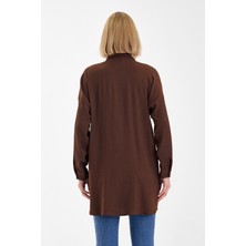 Emmas Clothing Oversize Çift Cepli Cep Çift Kapaklı Kadın Tunik Gömlek