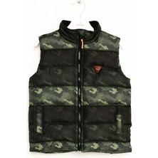 Içi Polarlı Kamuflaj Desenli Şişme Yelek