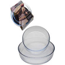 Masterchef 2 Li Fırın Tepsi Cam Yuvarlak Optikli 145022