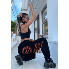 Amor Faceözel Tasarım Bling Gırls Baskılı Şardonlu Kışlık Hip Hop Sokak Modası Kadın Eşofman Altı