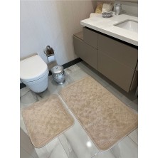 İstinye Halı Yıkanabilir Kaymaz Taban 60 x 100 50 x 60 2'li Banyo Paspası Klozet Takımı