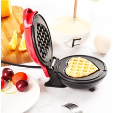 Mini Elektrikli Waffle Makinesi, Kalp Şekilli Waffle Pişirme Cihazı (Yurt Dışından)