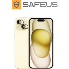Safeus iPhone 15 Plus 9h Safir Temperli Kamera Lens Koruyucu