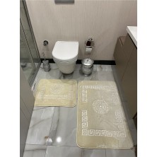 İstinye Halı Yıkanabilir Kaymaz Taban 60 x 100 50 x 60 2'li Banyo Paspası Klozet Takımı