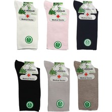 Bambu Kadın Çok Renkli Soket Şeker Çorabı Sıkmayan Çorap 6'lı Paket
