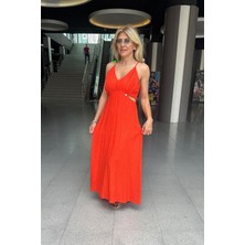 Butik Exvoto Exp Yan Pencereli Pamuk Doku Keten Elbise