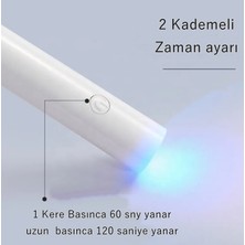 Gaman 10.5cm Mini Şarjlı Uv Fener - Uv Oje Kurutucu Fener 120cm/60cm Zaman Ayarlı Su Yeşili Slim Kasa