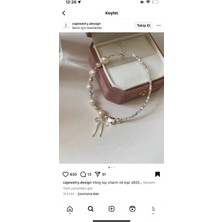 Harlofia Jewelry Incili Fiyonk Detaylı Bileklik