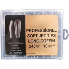 Wien Nail Master Yeni Nesil Protez Tırnak Jel Tips Soft Gel Tips Long Coffin 240 Adet