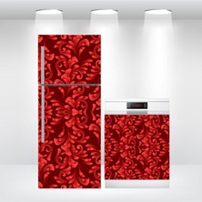 Buzdolabı ve Bulaşık Makinesi Kapak Kendinden Yapışkanlı Folyo Kaplama Kırmızı