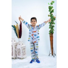 Dinozor Baskılı Çocuk Pijama Takım