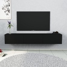 Ucuz Al Karolin 3 Kapaklı Duvara Askı 180  cm  Tv Ünitesi – Siyah