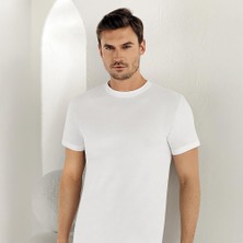 Şahinler E003 6'lı Paket Erkek %100 Pamuk Beyaz O-Yaka Fanila L