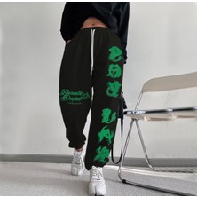 Amor Face Özel Tasarım Lunatte Tribal Baskılı Şardonlu Kışlık Sokak Modası Hip Hop Kadın Eşofman Altı