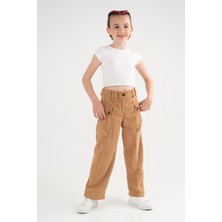 Kız Çocuk Kargo Cepli Şönil Pantolon G2524