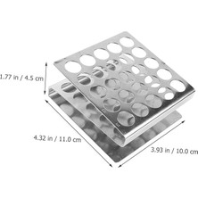 MB Paslanmaz Çelik Tüp Rafı - 26-30MM Çapında Tüpler Için 25 Hazneli Z Şekilli Laboratuvar Düzenleyici