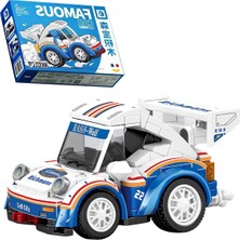 Sembo Block Mini Cars Beyaz&mavi Yarış Arabası 197 Parça Yapı Blokları LEGO ile Uyumlu (714501A)