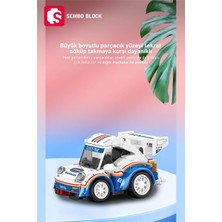 Sembo Block Mini Cars Beyaz&mavi Yarış Arabası 197 Parça Yapı Blokları LEGO ile Uyumlu (714501A)