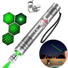 PRO-303 USB Şarjlı Yeşil Lazer Pointer, Sunum Kalemi, Güçlü Şarjlı Lazer Işaretleyici