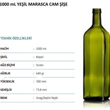 Handelika 12 Adet x 1000 ml Maraska Cam Şişe+Drop Kapak+ 8X8X31.5 E-Ticaret Şişe Kutusu Seti