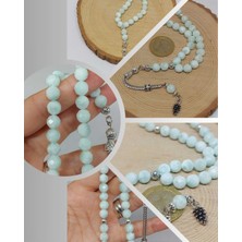 Larimar Taşı Üst Segment Faset Kesim 33LÜK Tesbih 8mm (42535)