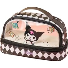 Sanrio Hello Kitty Kuromi Cinnamoroll My Melody Melody Deri Kalemlik Makyaj Çantası Kalem Kutusu