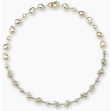 Gold Geometrik Tasarım Şeritli 14K Özel Seri Kolye