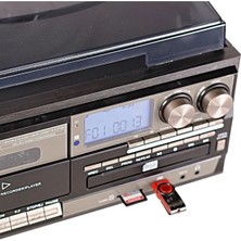 L'edoren KN-110 Vintage Plak CD Kaset USB Bluetooth Pikap