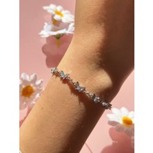Harlofia Jewelry Çelik Minimalist Mavi Taşlı Kelebek Vadisi Bileklik