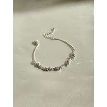 Harlofia Jewelry Çelik Minimalist Mavi Taşlı Kelebek Vadisi Bileklik