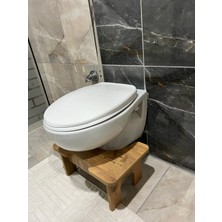 Homdep Tuvalet Wc Taburesi Basamak Klozet Altı Tabure Ayak Destek Taburesi Çocuk Yetişkin Kahverengi Renk