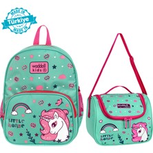 Waddell Little Horse Desenli Lisanslı Kombin Anaokul Kreş Sırt Çantası ve Termal Beslenme Çantası